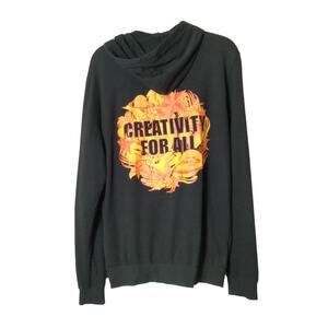 Marine Layer Men's Sz M Black Creativity for All Soft Full Zip Hoodie Sweatshirt